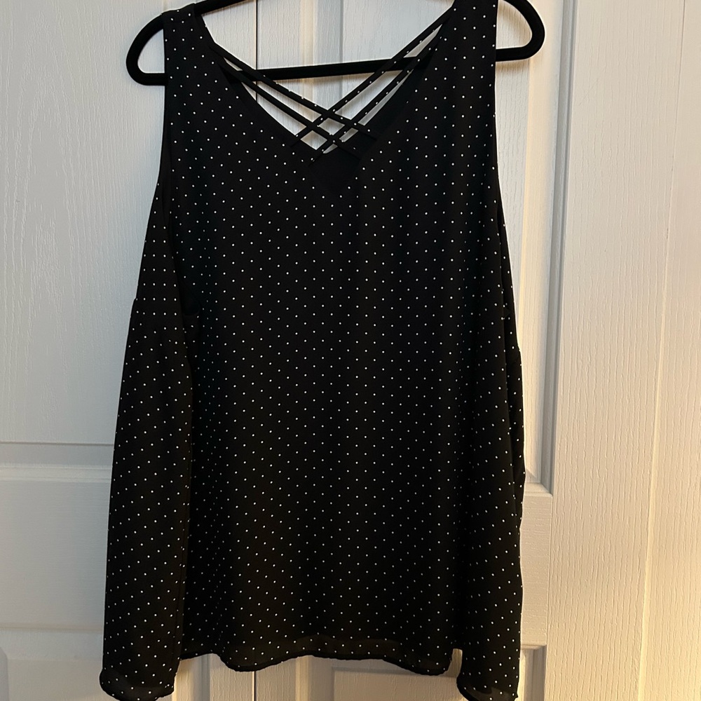 Black Polka Dot Women's Top